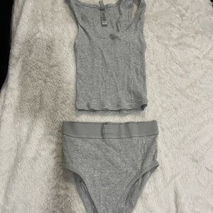 Grey SKIMS Tank Top and Panty